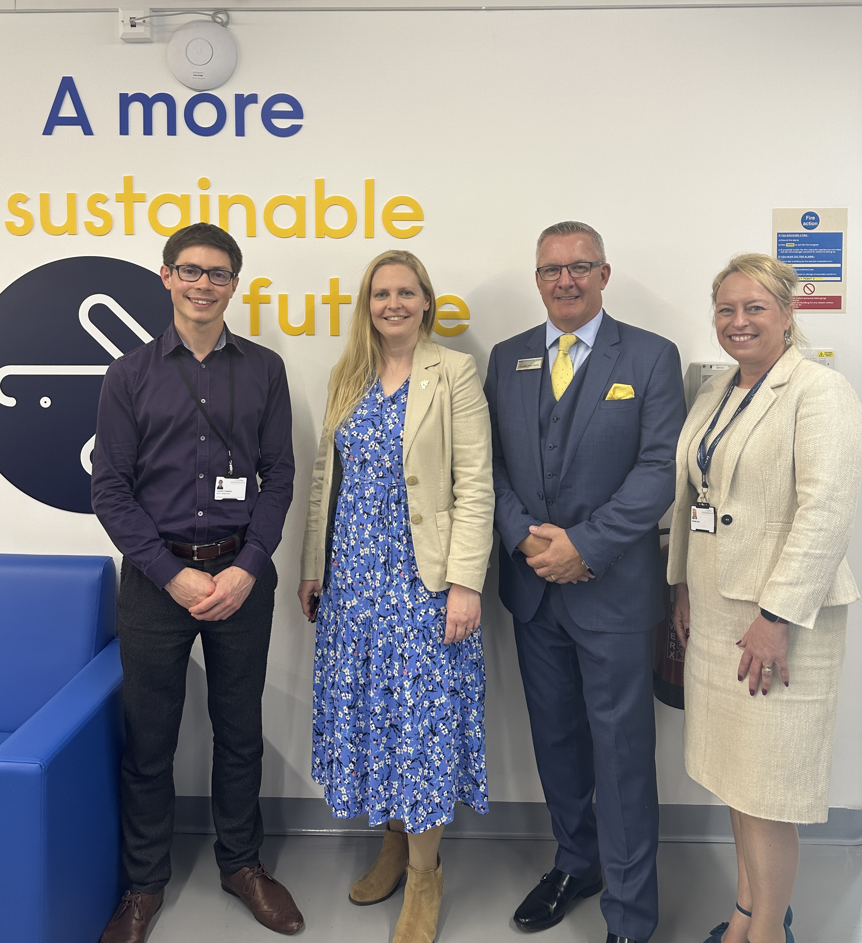 Image of Councillor Sam Wakeford, Councillor Lara Davenport Ray, Russell Marchant (Strategic Business Development Manager, Reed Environment) and Michelle Sacks (Chief Executive, Huntingdonshire District Council