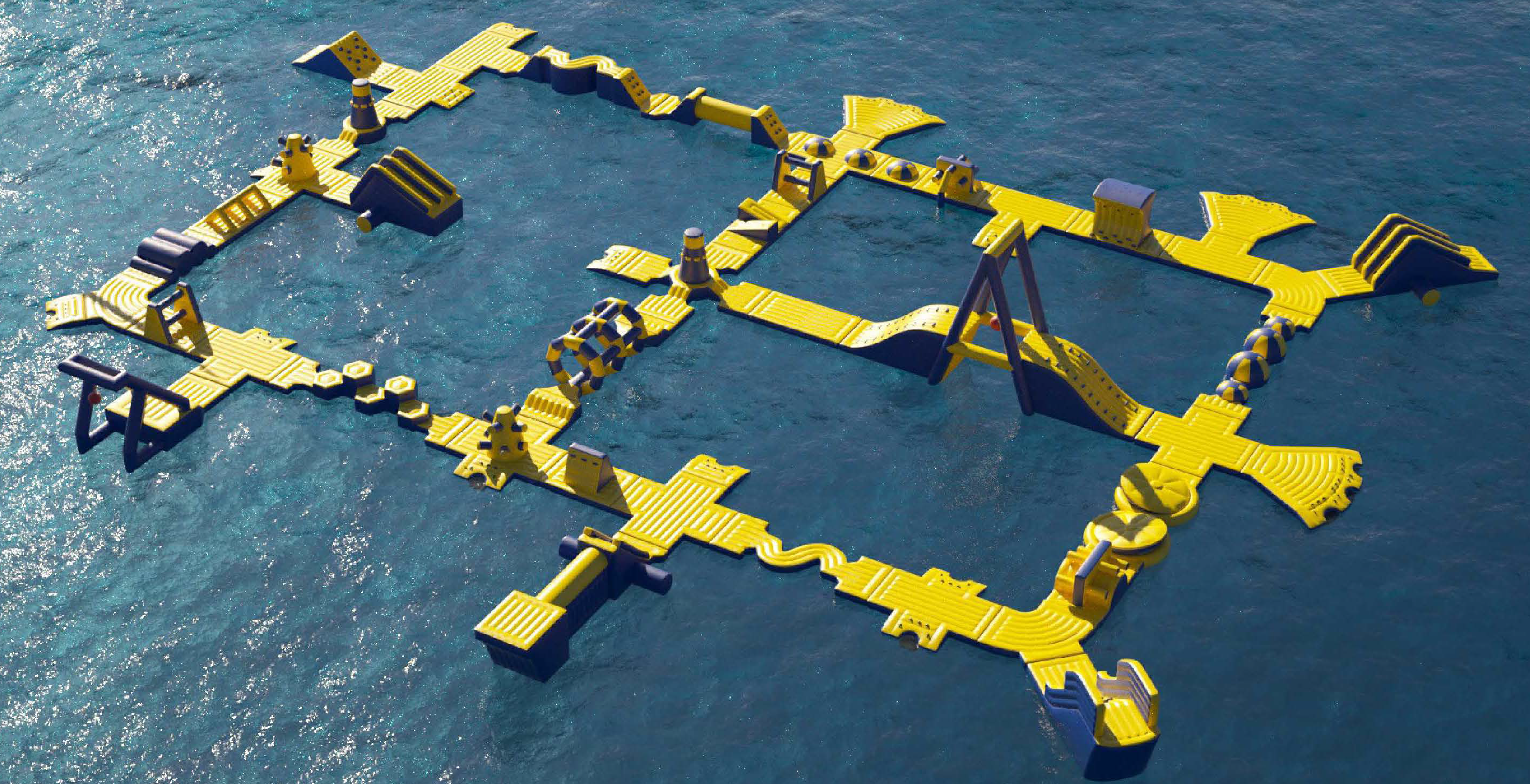 Inflatable Aquapark In Situ